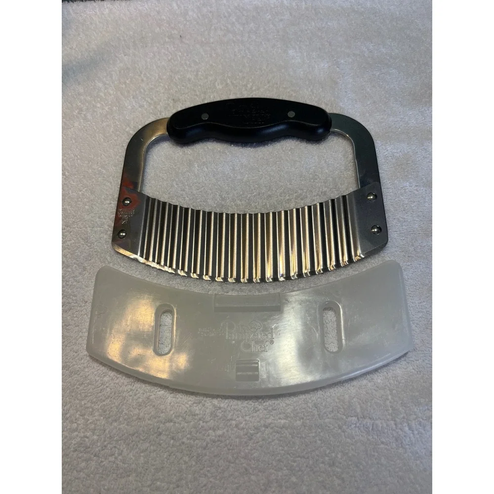 Pampered Chef Crinkle Cutter Stainless Steel Wavy Blade Vegetable Slicer 1089